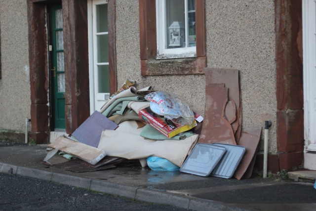 Belongings damaged by flooding in Appleby during Storm Desmond 2015